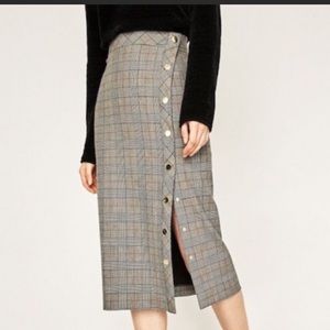 Zara Plaid Pencil Skirt